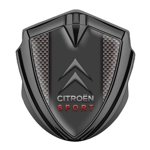 Citroen Sport Fender Emblem Badge Graphite Light Carbon Red Inscription