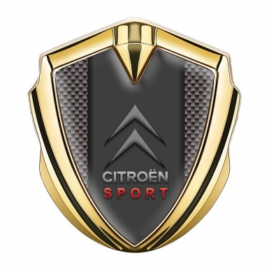 Citroen Emblem Auto Zeichen Goldtonfarbe mit Braun Carbon Und Sport Logo Stil