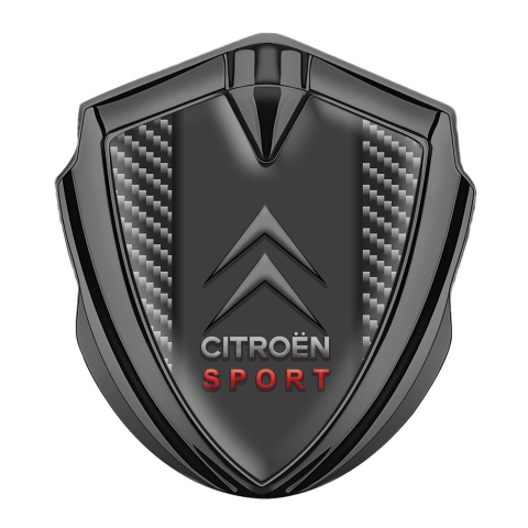 Citroen Sport Fender Metal Emblem Badge Graphite Light Carbon Red Logo