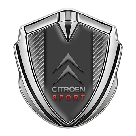 Citroen Abzeichen selbstklebend Silbertonfarbe Carbon Hintergrund Sport Logo Stil