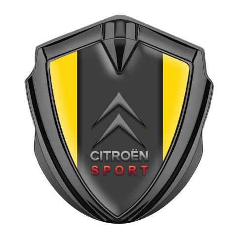 Citroen Sport Bodyside Badge Self Adhesive Graphite Yellow Base Edition