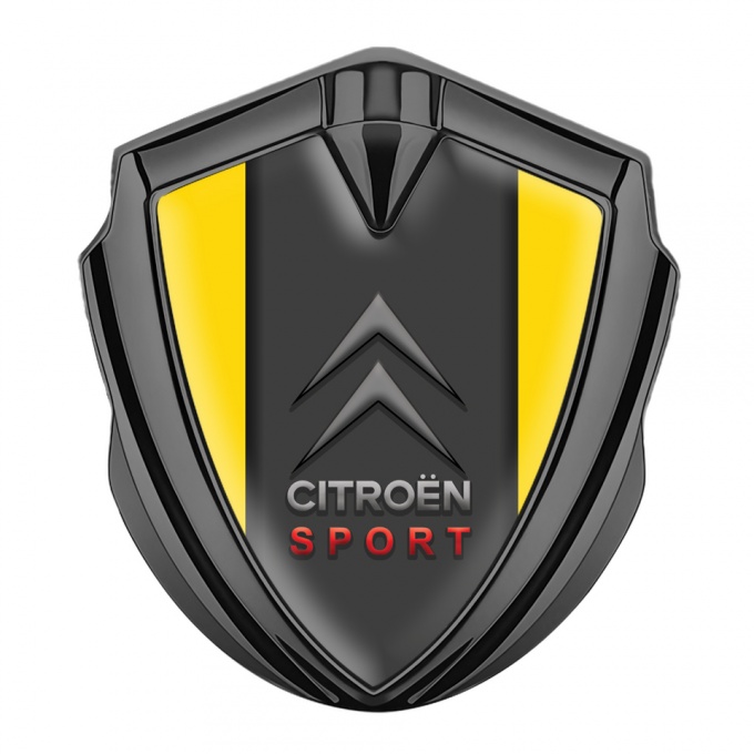 Citroen Sport Bodyside Badge Self Adhesive Graphite Yellow Base Edition