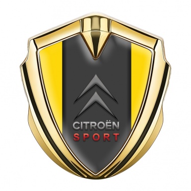 Citroen Emblem Abzeichen selbstklebend Goldtonfarbe Gelb Basis Und Graphit Panel Sport Logo