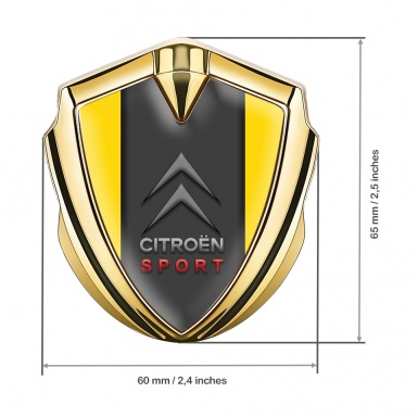 Citroen Emblem Abzeichen selbstklebend Goldtonfarbe Gelb Basis Und Graphit Panel Sport Logo