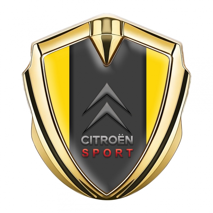 Citroen Emblem Abzeichen selbstklebend Goldtonfarbe Gelb Basis Und Graphit Panel Sport Logo