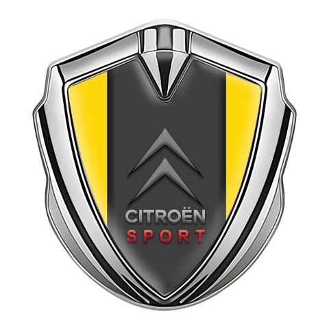 Citroen Emblem Abzeichen selbstklebend Silbertonfarbe Gelb Basis Und Graphit Panel Sport Logo