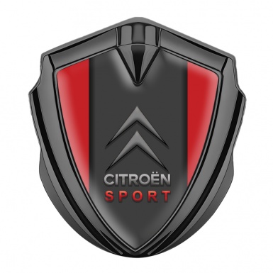 Citroen Emblem Auto Zeichen Graphit Tonfarbe mit Rote Basis und Graphit Panel Sport Logo 