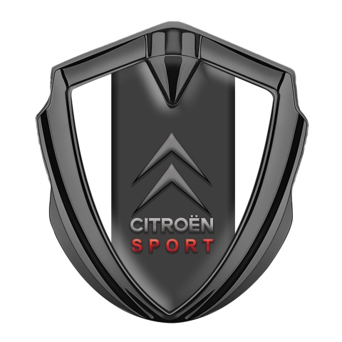 Citroen Sport Bodyside Badge Self Adhesive Graphite White Base Classic Logo