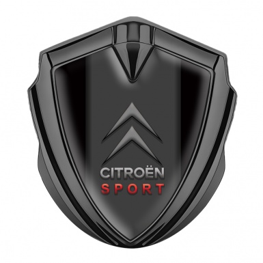 Citroen Selbstklebendes Metallaufkleber Emblem Graphit Tonfarbe Schwarz Fundament und Sport Logo Stil 