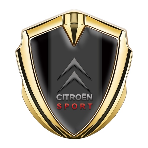 Citroen Selbstklebendes Metallaufkleber Emblem Goldtonfarbe Schwarz Fundament und Sport Logo Stil