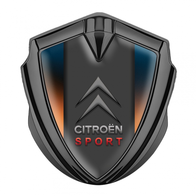 Citroen Emblem Logo Schriftzug Aufkleber Graphit Tonfarbe Orange Blau Basis und Graphit Panel Sport Logo 