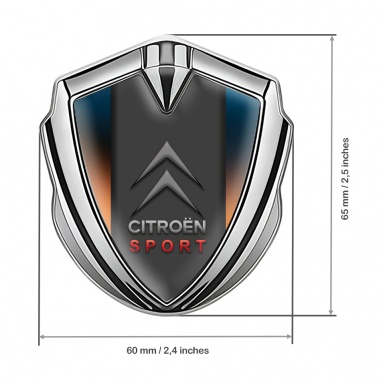 Citroen Sport Fender Emblem Badge Silver Colorful Base Classic Logo