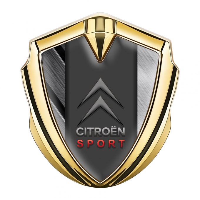 Citroen Seitenflugel Emblem Aufkleber Goldtonfarbe Mit Metall elemente und Sport Logo