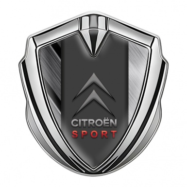 Citroen Seitenflugel Emblem Aufkleber Silbertonfarbe Mit Metall elemente und Sport Logo