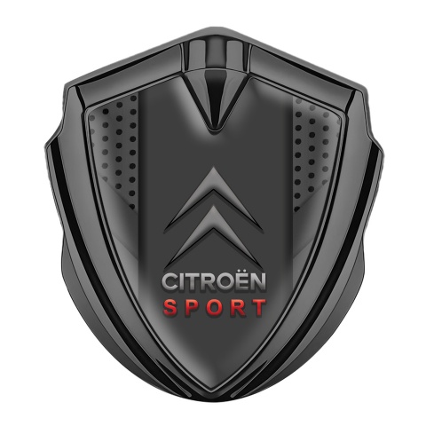 Citroen Sport Trunk Metal Emblem Badge Graphite V Shape Base Classic Logo
