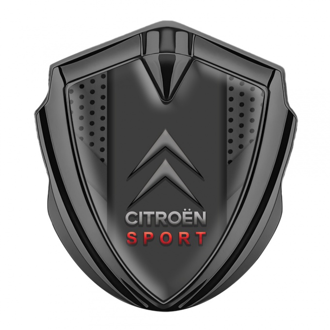 Citroen Sport Trunk Metal Emblem Badge Graphite V Shape Base Classic Logo