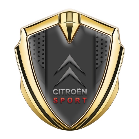 Citroen Sport Trunk Metal Emblem Badge Gold V Shape Base Classic Logo