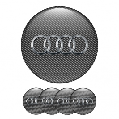 Audi Sticker Wheel Center Hub Cap Fine Carbon