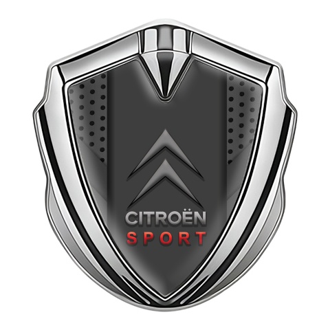 Citroen Sport Trunk Metal Emblem Badge Silver V Shape Base Classic Logo