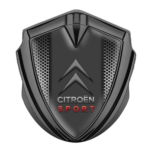 Citroen Emblem Abzeichen Graphit Tonfarbe mit Metall Gitter design 