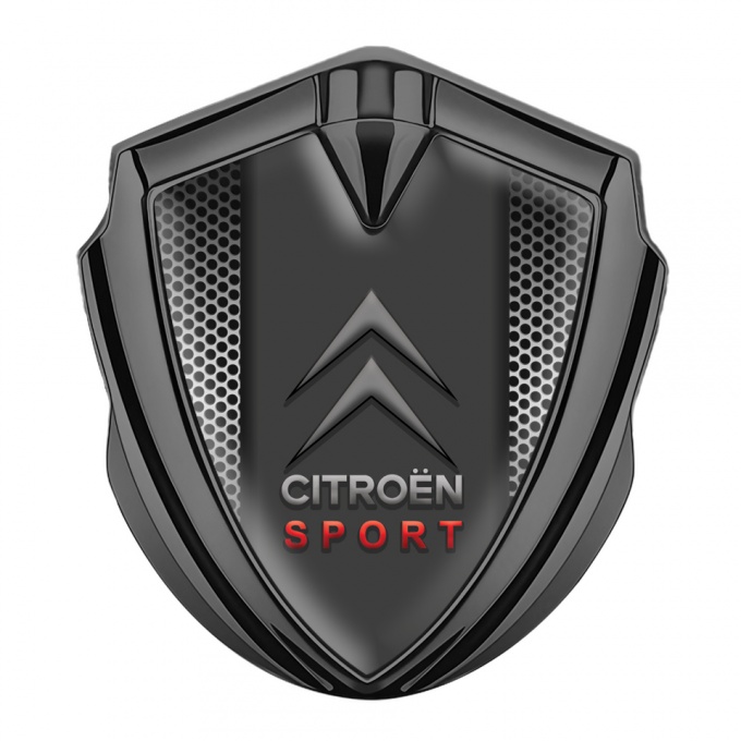 Citroen Emblem Abzeichen Graphit Tonfarbe mit Metall Gitter design 