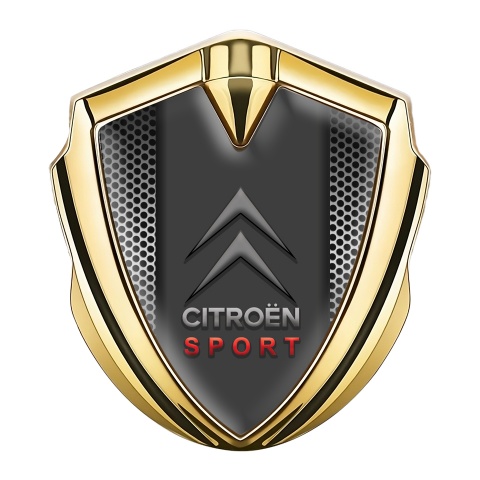 Citroen Emblem Abzeichen Goldtonfarbe mit Metall Gitter design