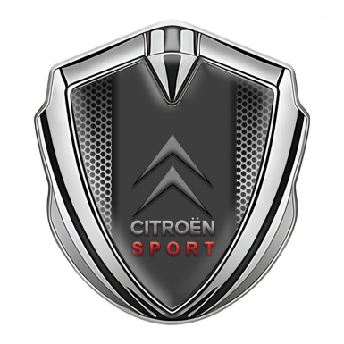 Citroen Sport Self Adhesive Bodyside Emblem Silver Dot Base Grey Logo