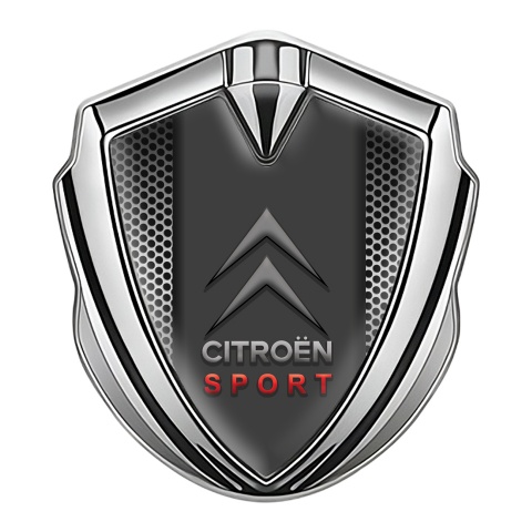 Citroen Emblem Abzeichen Silbertonfarbe mit Metall Gitter design