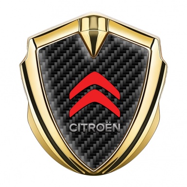 Citroen Sport Bodyside Badge Self Adhesive Gold Black Carbon Red Logo