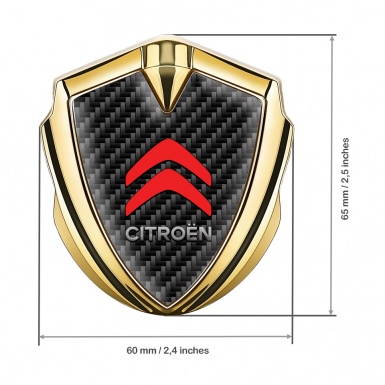 Citroen Sport Bodyside Badge Self Adhesive Gold Black Carbon Red Logo