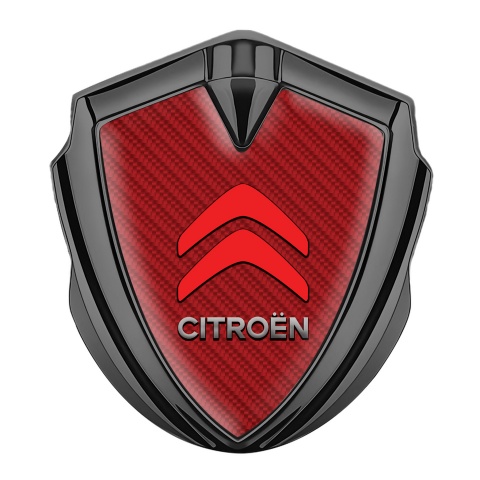 Citroen Sport Tuning Emblem Self Adhesive Graphite Red Carbon Red Logo