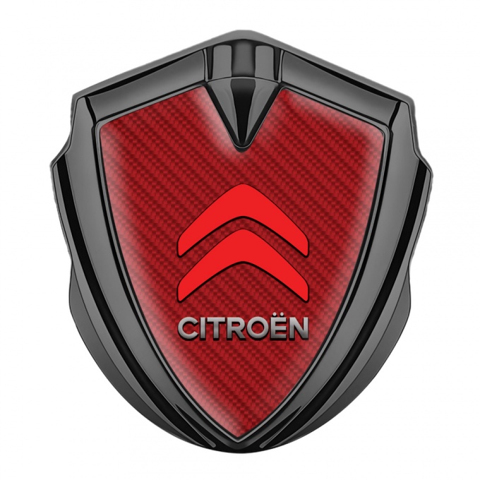 Citroen Sport Tuning Emblem Self Adhesive Graphite Red Carbon Red Logo