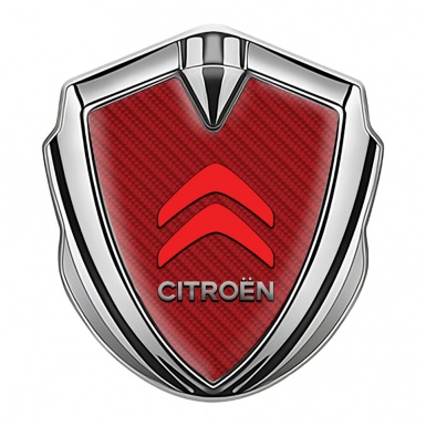 Citroen Sport Tuning Emblem Self Adhesive Silver Red Carbon Red Logo