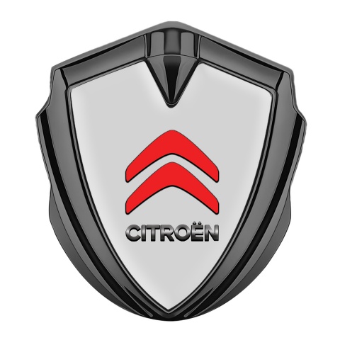 Citroen Sport Fender Emblem Badge Graphite Grey Base Red Logo Edition