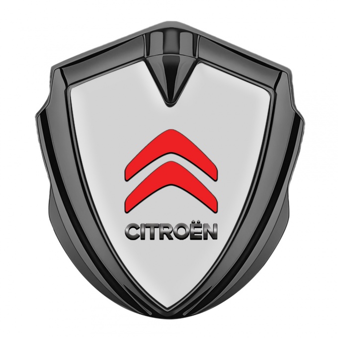 Citroen Sport Fender Emblem Badge Graphite Grey Base Red Logo Edition