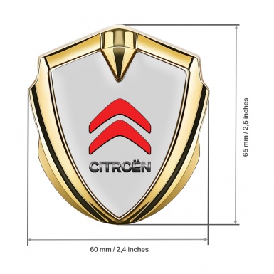 Citroen Sport Fender Emblem Badge Gold Grey Base Red Logo Edition