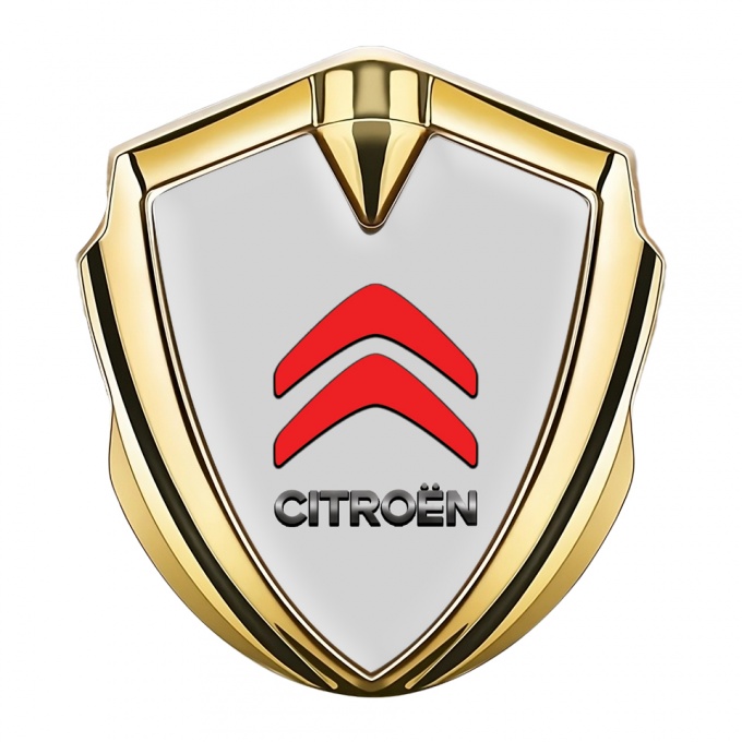 Citroen Sport Fender Emblem Badge Gold Grey Base Red Logo Edition