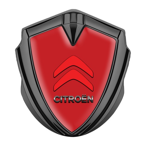 Citroen Sport Trunk Emblem Badge Graphite Red Base Red Logo Edition