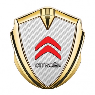 Citroen Sport Trunk Metal Emblem Gold White Carbon Red Logo Design