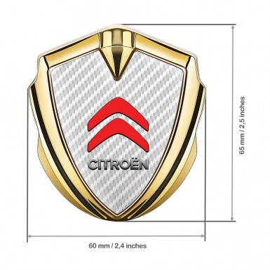 Citroen Sport Trunk Metal Emblem Gold White Carbon Red Logo Design