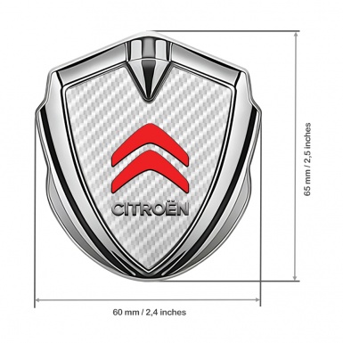 Citroen Sport Trunk Metal Emblem Silver White Carbon Red Logo Design