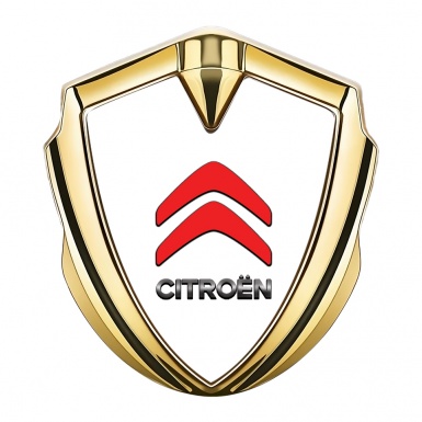 Citroen Sport Trunk Emblem Badge Gold White Base Red Logo Edition