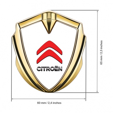 Citroen Sport Trunk Emblem Badge Gold White Base Red Logo Edition