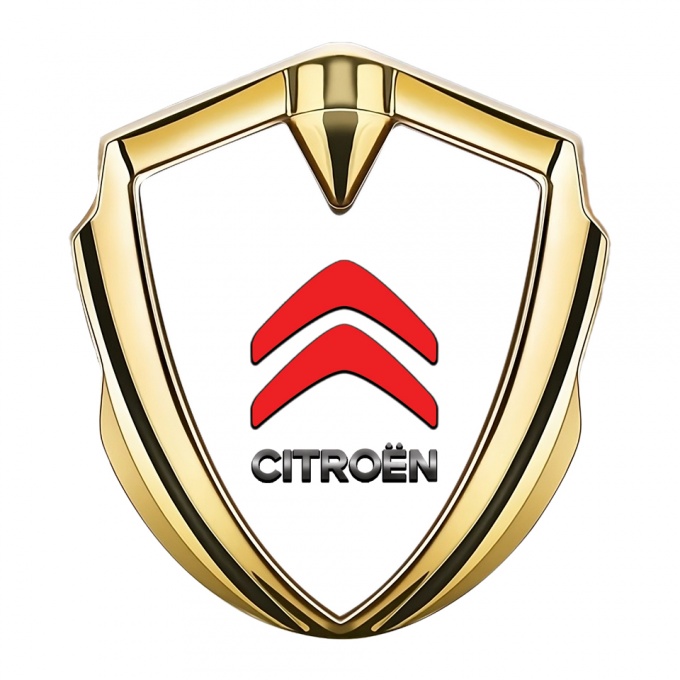 Citroen Sport Trunk Emblem Badge Gold White Base Red Logo Edition