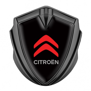 Citroen Sport Self Adhesive Bodyside Emblem Graphite Black Base Red Logo