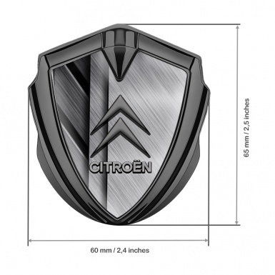 Citroen Metal Emblem Self Adhesive Graphite Stacked Plates Grey Logo