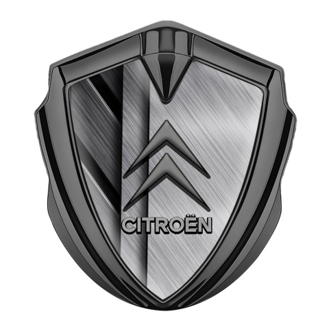 Citroen Metal Emblem Self Adhesive Graphite Stacked Plates Grey Logo