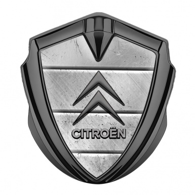 Citroen Selbstklebendes Metallaufkleber Emblem Graphit Tonfarbe mit Steinplatten Design 