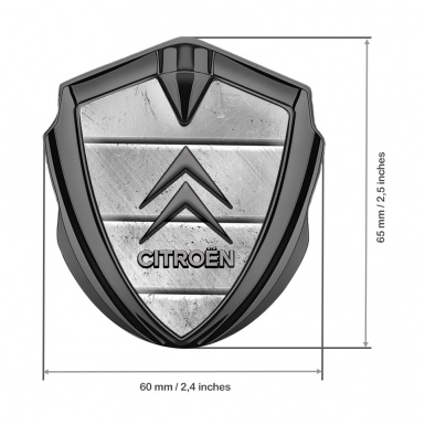 Citroen Bodyside Badge Self Adhesive Graphite Stone Slab Grey Logo