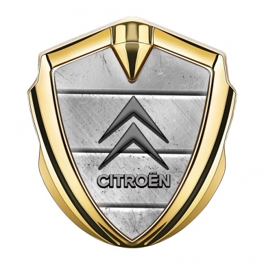 Citroen Selbstklebendes Metallaufkleber Emblem Goldtonfarbe mit Steinplatten Design